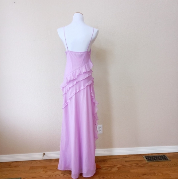 NWT Abercrombie & Fitch lavender ruffle slit front maxi dress - Picture 4 of 6